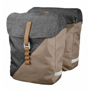 Juego de alforjas Tubus sistema Racketime Heda con adaptador Snapit 31.5x37.5x45 cm marron/gris
