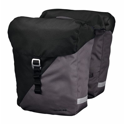 Juego de alforjas Tubus sistema Racketime vida con adaptador Snapit 31.5x37.5x45 cm negro/gris 24.5