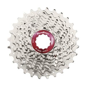 Cassette Sunrace aluminio Metal rojo 10V.(11-32)