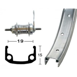 Rueda trasera Roland 12 -1/2x1.75 llanta aluminio 16 agujeros valvula 8.5