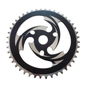 Plato Point para BMX 44 dientes en acero negro/plata