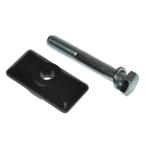 Placa con tornillo p.caballete negro. para caballete doble,con tornillo