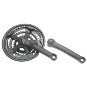 Juego de bielas y platos Mijnenpieper 150 mm cuadradillo 24x34x42 con protector acero negro