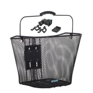 Cesta delantera Mijnenpieper Around Basic malla estrecha soporte incluido acero 32x23x26 cm negro