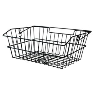 Cesta trasera Mijnenpieper malla estrecha ganchos incluidos 39x30x17 cm PVC negro