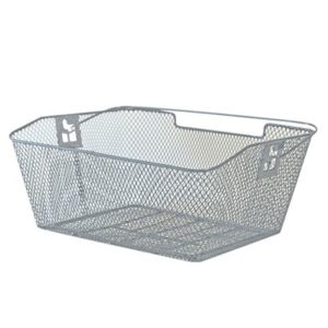 Cesta trasera Mijnenpieper malla estrecha ganchos incluidos 39x30x17 cm PVC plata