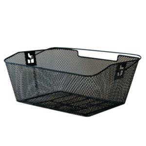 Cesta trasera Mijnenpieper malla apretada ganchos incluidos 39x30x17 cm PVC negro