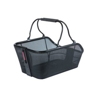 Cesta trasera Basil Cento Tech Fiber 21L con placa adaptadora Mik/luz LED Nordlicht aluminio negro