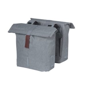 Alforjas Basil City 28-32 litros con reflectante cierre velcro poliester gris