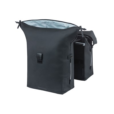 Alforjas Basil Soho 41L con luz LED Nordlicht/reflectante cierre correa negro
