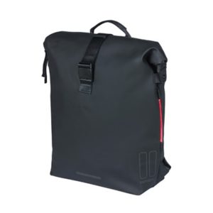 Alforja Basil Soho 17L con luz LED Nordlicht/reflectante cierre correa negro