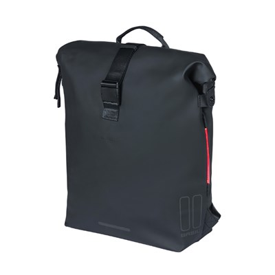 Alforja Basil Soho 17L con luz LED Nordlicht/reflectante cierre correa negro