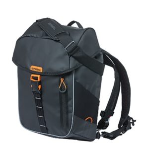 Alforja Basil Miles Tarpaulin 17L Hook-on con reflectante cierre click negro/naranja