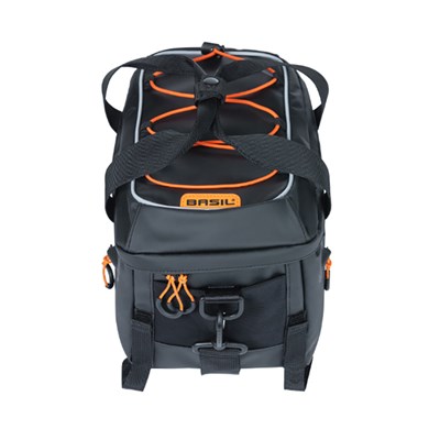 Bolsa Basil Miles Tarpaulin 7L con reflectante cierre velcro negro/naranja