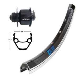 RD 26x1.75din. de eje. a. neg.QR 36 ab. ZX 19 neg/plat. radios Niro (Centerlock)