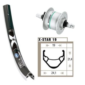 RD 28x1.75 din. de eje.3n20 pl.ri. 36ab. rigida X-Star 19 ne./pl. radios Niro