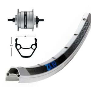 RD,28x1.75,buje-dinamo DHC300,plata 36a. Exal ZX 19, plata, radios Niro,eje fijo