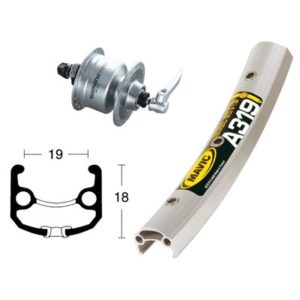Rueda del. 28x1.75din DH3N72 QR36 Mavic A319 radios Niro platadd