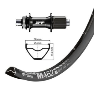 Rueda trasera 29"Winora DT Swiss M462 disco CL Boost 148x12 mm Deore XT 32 agujeros 8-11V.ne(622-25)