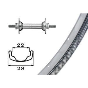 Rueda delantera 26x1.75 Winora 9x100 mm 36 agujeros acero cromado plata (559-22)