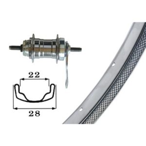 Rueda trasera 26x1.75 Winora contrapedal 36 agujeros 10x130mm 1V.plata (559-22)
