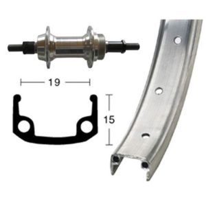 Rueda trasera 26x1 3/8 Winora 36 agujeros eje macizo con tuerca 135 mm 6/7V.plata (590-19)