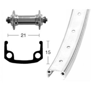 Rueda delantera 26x1.90 Winora 36 agujeros QR 100 mm plata mate (559-21)