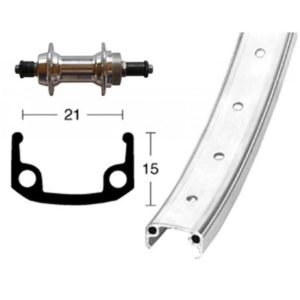 Rueda trasera 26x1.90 Winora 36 agujeros QR 135 mm 6/7V.plata mate (559-21)