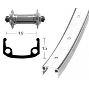 Rueda delantera 28x1 3/8 Winora 36 agujeros QR 100 mm plata mate (622-22)