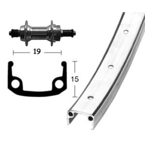 Rueda trasera 28x1x 3/8 Winora 36 agujeros QR con tuerca 135 mm 6/7V.plata mate (622-22)