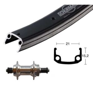 Rueda trasera 26x1.75 Winora Schürmann 36 agujeros QR 135 mm 6/7V.negro/plata (559-19)