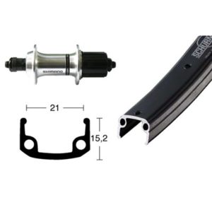 Rueda trasera 26x1.75 Winora Schürmann Shimano TX 800 36 agujeros QR 135 mm 8/10V.negro pul.(559-19)