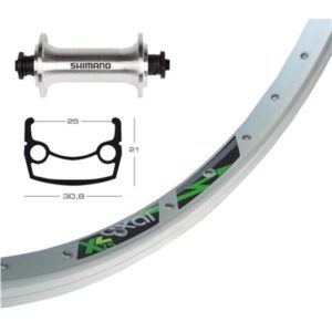 Rueda delantera 26x1.90 Winora Exal XL 25 Shimano TX 800 36 agujeros QR 100 mm plata (559-25)