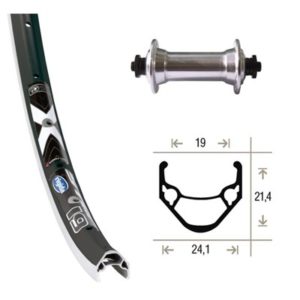Rueda delantera 28x1.75 Winora X-Star 19 36 agujeros Shimano TX 800 QR 100 mm negro/plata (622-19)