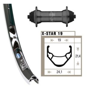 Rueda delantera 28x1.75 Winora X-Star 19 36 agujeros Shimano T 3000 QR 100 mm negro/plata (622-19)