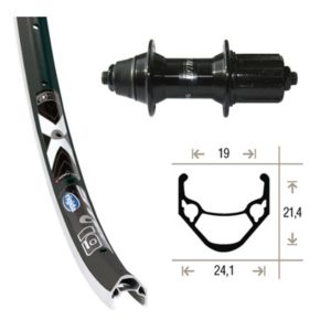 Rueda trasera 28x1.75 Winora X-Star 19 36 agujeros Shimano T 3000 QR 135 mm 8/10V.negro/plat(622-19)