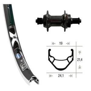 Rueda trasera 28x1.75 Winora X-Star 19 36 agujeros QR 135 mm 6/7V.negro/plata (622-19)
