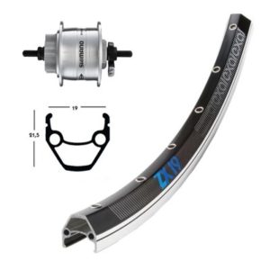 Rueda delantera 28x1.75 Winora Exal ZX 19 36 agujeros Shimano dinamo DH 3D32 QR 100 mm negro(622-19)