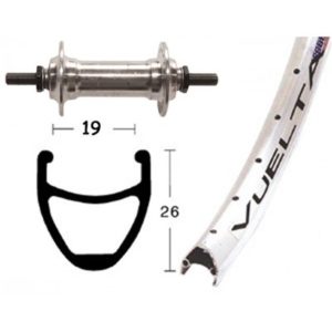 Rueda delantera 28x1.75 Winora Vuelta Airline 36 agujeros eje macizo 100 mm plata pulida (622-19)