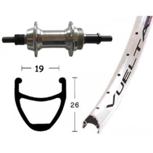 Rueda trasera 28x1.75 Winora Vuelta Airline 36 agujeros eje macizo 135 mm 6-8V.plata pulida(622-19)