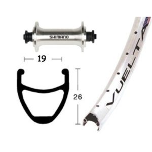 Rueda delantera 28x1.75 Winora rodi Airline 36 agujeros Shimano TX 800 QR 100 mm plata (622-19)