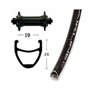 Rueda delantera 28x1.75 Winora Vuelta Airline 36 agujeros QR 100 mm negro/plata (622-19)