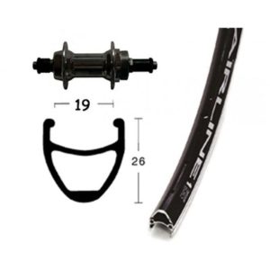 Rueda trasera 28x1.75 Winora Vuelta Airline 36 agujeros QR 135mm 6/7V.negro/plata (622-19)