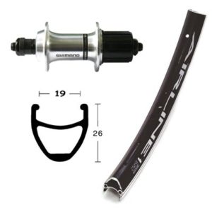 Rueda trasera 28x1.75 Winora Vuelta Airline 36 agujeros Shimano TX 800 QR 135 mm 8-10V.negr(622-19)