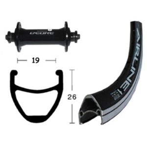 Rueda delantera 28x1.75 Winora Vuelta Airline 36 agujeros Shimano Deore QR 100 mm negro (622-19)