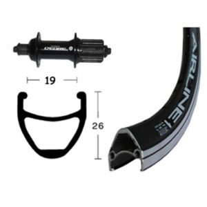 Rueda trasera 28x1.75 Winora Vuelta Airline 36 agujeros Shimano Deore QR 135 mm 8-10V.negro(622-19)
