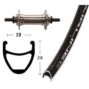 Rueda delantera 26x1.75 Winora Vuelta Airline 1 36 agujeros eje macizo 100 mm negro mate (559-19)