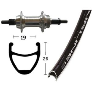 Rueda trasera 26x1.75 Winora Vuelta Airline 1 36 agujeros eje macizo 135 mm 6/7V.negro mate(559-19)