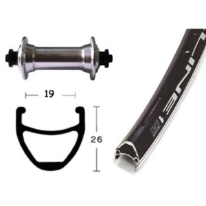Rueda delantera 26x1.75 Winora Vuelta Airline 1 36 agujeros Shimano TX 800 QR 100 mm ne.mat(559-19)