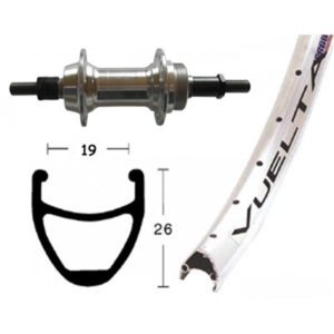 Rueda trasera 26x1.90 Winora Vuelta Airline 1 36 agujeros eje macizo 135 mm 8/9V.plata mate(559-21)